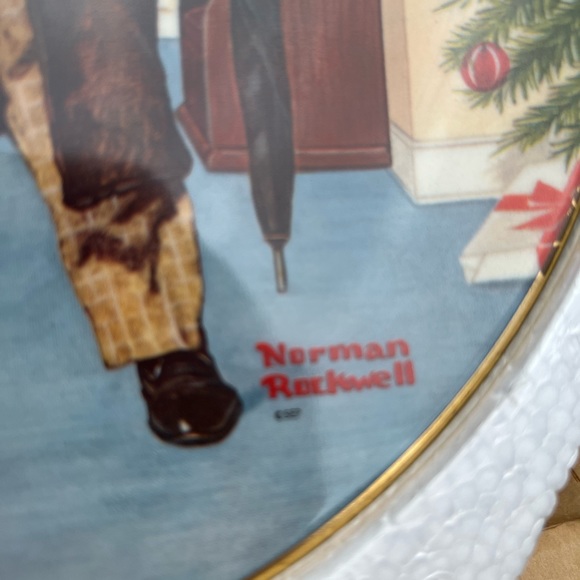 Merry Christmas 1977 Plate Offical Norman Rockwell vintage - Picture 2 of 3